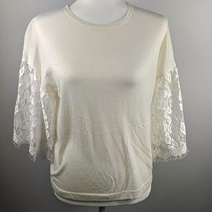 boho wool blend top cream small